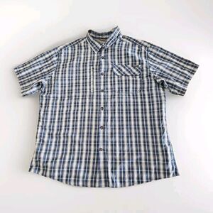 Eddie Bauer Shirt Men's Blue Plaid Relaxed Fit Long Sleeve Button Down SZ/ XL